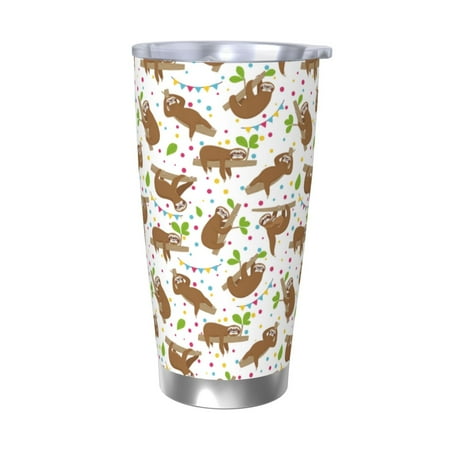 

Tideii Cute Sloth for 20OZ Car Cup Stainless Steel Cold and Hot Cup with Lid Suitable for Outdoor and Home Unisex-Without Straw