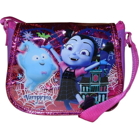 Square Flap Purse - Disney Vampirina Girl's Flap Over Crossbody Purse