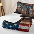 thumbnail image 4 of Manfei Rustic Kitten Twin Quilt Set, Patriotic US Flag Twin Coverlet Set, Brown, 2-Piece, 1 Bedspread and 1 Pillowcase, 4 of 7