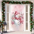 thumbnail image 4 of Rovga 90X200Cm Christmas Pink Snowman Door Frame Christmas Background Door Frame Christmas Party Curtain Background Cloth Porch Decoration For Party Decoration, 4 of 4