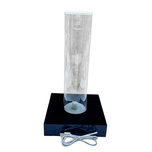 Soporte de exhibición de prueba impermeable para reloj, tubo transparente, multifuncional con luz. Negro
