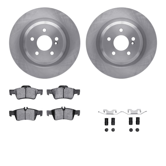 Dynamic Friction Company Rear Brake Rotors with 5000 Advanced Brake Pads includes Hardware 6512-63410