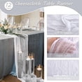 thumbnail image 4 of 12 Pack 10Ft Cheesecloth Table Runner 35x120 Inch Boho Gauze Table Runner Rustic Cheese Cloth Long Romantic Table Runners for Wedding Bridal Shower Birthday Party Table Decor (White), 4 of 7