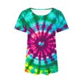 thumbnail image 2 of Tops de Ajuste Suelto para las Mujeres de Manga Corta Cuello Redondo Color Sólido, Estante de Imitación de Moda Casual, 2 of 6