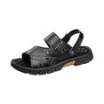 thumbnail image 1 of Sandals for Men, Breathable Open-Toe Design with Thick Rubber Sole, Microfiber Straps, Hook-and-Loop Closure, Ideal for Beach and Outdoor Use, 1 of 9