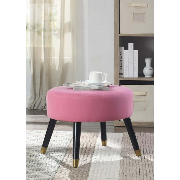 Convenience Concepts 161655FCA Designs4Comfort Mid Century Ottoman Stool, Coral Linen