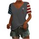 thumbnail image 4 of Tops Cortos para las Mujeres Día de la Independencia Patriótica Impreso Cuello en V, Manga Corta Top Casual para Diario, Fiesta Y Todas las Estaciones, 4 of 5