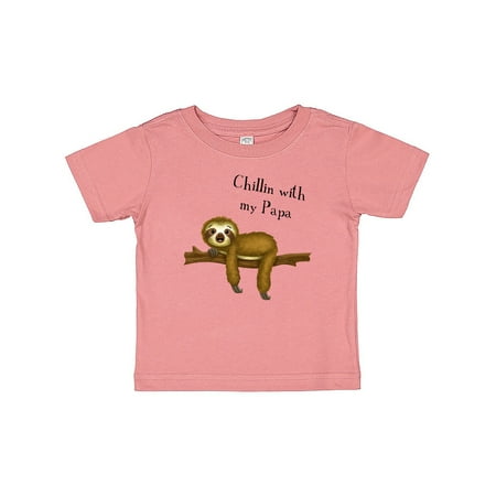 

Inktastic Chillin with Papa Sloth Cute Gift Baby Boy T-Shirt