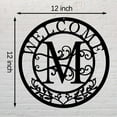 thumbnail image 6 of Metal Monogrammed Initial Welcome Sign, Metal Letter Wall Art Decor, Name Sign for Home Porch Front Door Outdoor (M), 6 of 12