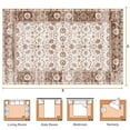 thumbnail image 5 of Nefoso 5ft x 8ft Vintage Area Rugs, Washable Area Rugs for Living Room Bedroom Kitchen Home Decor, Non-Slip Carpet, Brown, 5 of 5