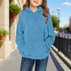 thumbnail image 4 of Cowsor Cute Hoodie for Teen Girls Trendy Solid Color Preppy Hooded Sweatshirts Kids Pullover Long Sleeve School Outfits, 4 of 7