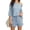 Blue, variant on 2 PCS Off Shoulder Women's Outfits Sweater Sets Knit Top Shorts Matching Suits Cute Pajama Lounge Set