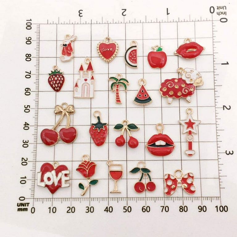 Bueautybox 31pcs Mixed Enamel Charms for Jewelry Making Pendants