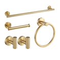 thumbnail image 1 of Hyasfey Towel Bar Storage Rack Bathroom Hardware Set Polished Surface Easy to Clean Fingerprint-Resistant Wall Mounted Towel Robe Holder, 1 of 8