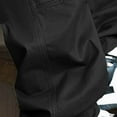 thumbnail image 6 of Men's Cargo Casual Solid Color Zipper Pockets Elastic Waist Full Length Pants Black, 6 of 6