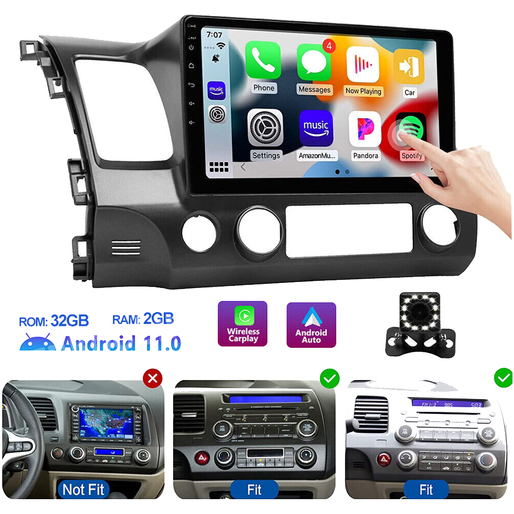 Car Stereo Radio with CarPlay Android Auto for Honda Civic 2006