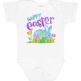 thumbnail image 3 of Inktastic Happy Easter Blue Bunny and Eggs in Grass Boys or Girls Baby Bodysuit, 3 of 5