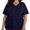 *Dark Blue, variant on ClodeEU Womens's Plus Size Solid V-Neck Short Sleeve Pocket Scrub T Shirts Black,Womens Plus XL