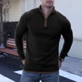 thumbnail image 4 of Pullover Sweaters for Men Quarter-Zip Long Sleeve Solid Casual Knit, 4 of 8