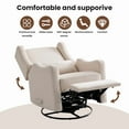 thumbnail image 3 of Karkanic Swivel Glider Recliner Chair with Footrest, Upholstered Comfort Design for Nursery or Bedroom, Beige, 3 of 10