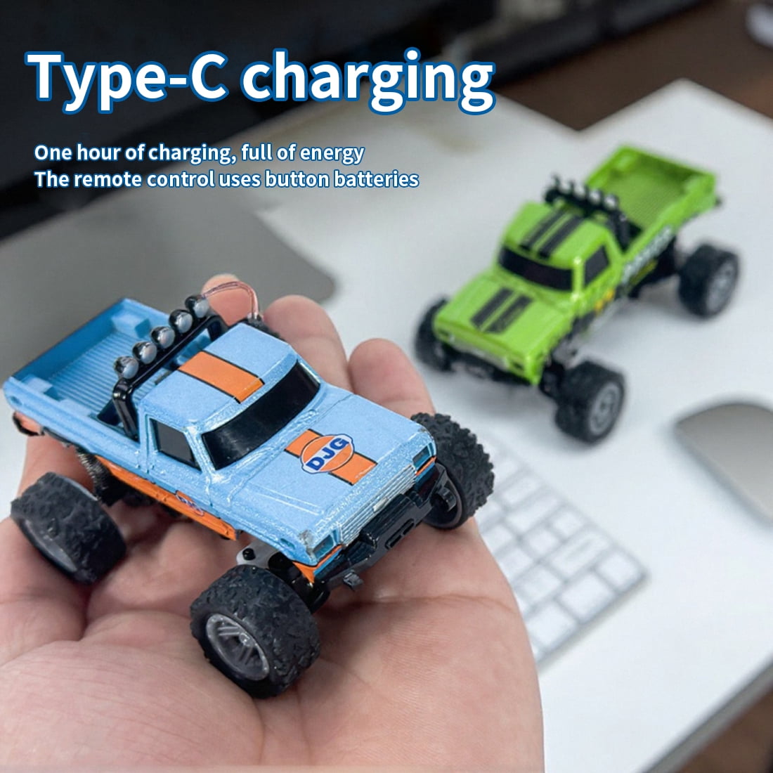 1/64 Mini RC Car, 2.4GHz Proportional Alloy Remote Control Car with 3-Speed Adjustment, Multi-Player Anti-Interference System & Precise Steering – Fun Mini Desktop Toy for Adults