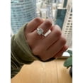 thumbnail image 3 of SOLITAIRE JEWELS 2.50Ct Elongated Cushion Moissanite Diamond Engagement Ring, 14K White Gold with Tapered Side Moissanite, 3 of 7