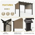 thumbnail image 6 of COOS BAY 10 x 10 Outdoor Steel Flat Pergola with Adjustable Shade Canopy,Brown, 6 of 7