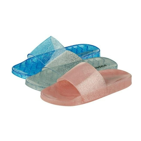 

DDI 2374265 Girls Open Toe Jelly Slides 3 Assorted Color - Size 11-3 - Pack of 36