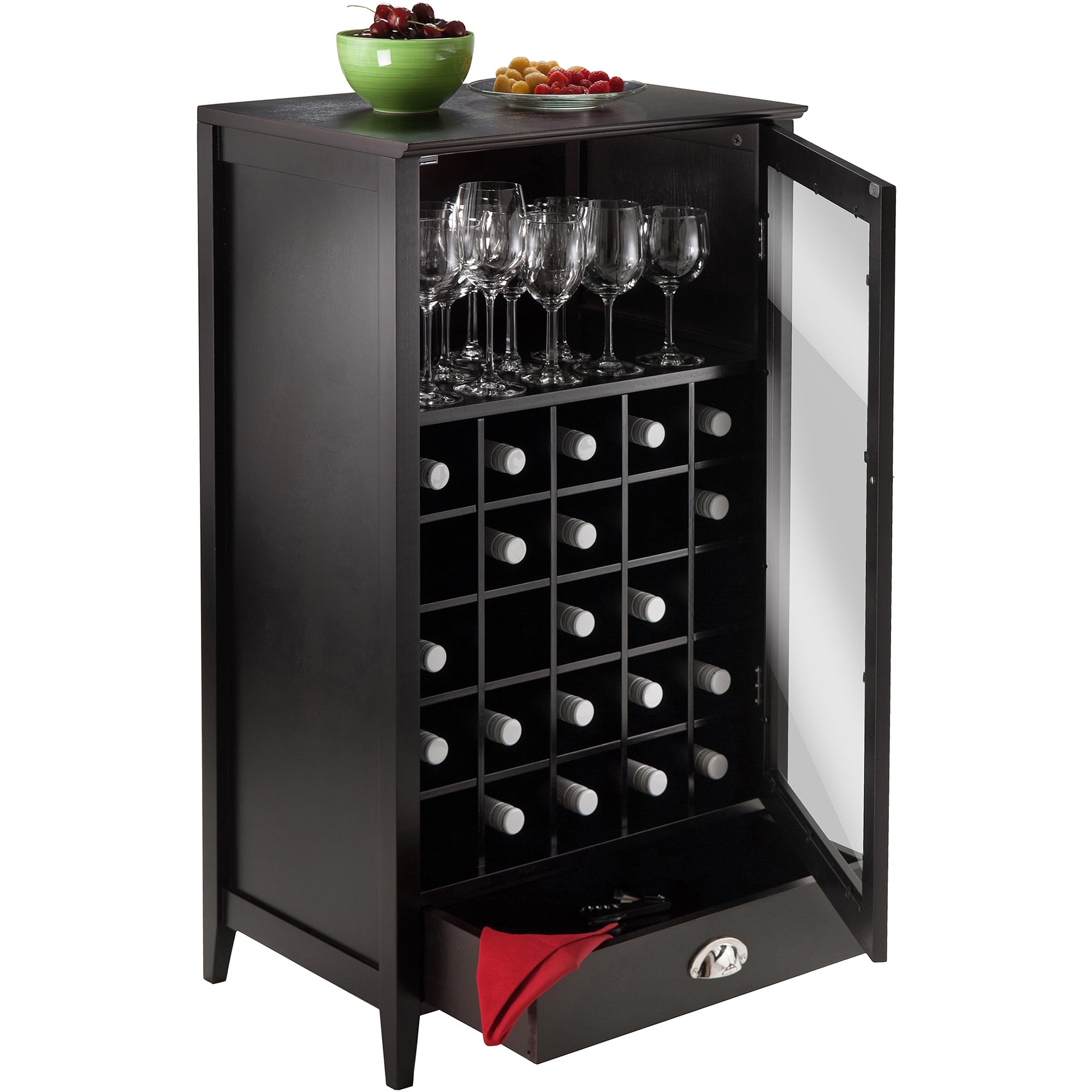 Winsome Wood Bordeaux 25 Bottle Modular Wine Cabinet Espresso Finish