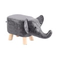 thumbnail image 2 of GROWTH TANK Animal Footstool Upholstered Ottoman Padded Cushion Stool Pouffe Chair Foot Rest Dark Gray, 2 of 9