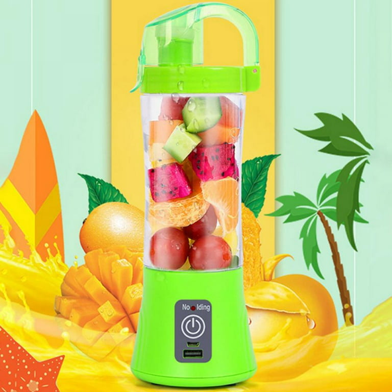 Portable Blender Smoothies Personal Blender Mini Shakes Juicer Cup USB  Rechargeable 14oz. (Green)
