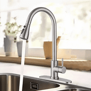 Senlesen Stainless Steel Brushed Nickel Curved 16.7 in Kitchen Faucet
