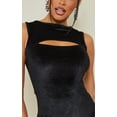 thumbnail image 4 of Black Velvet Cut out Sleeveless Bodysuit, 4 of 16