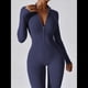 thumbnail image 5 of Mono Deportivo de Larga para Mujer, con Cremallera, Pantalón y Pantalones, Body Ajustado Camiseta de Larga Azul Marino S, 5 of 6
