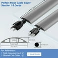 thumbnail image 6 of 4ft Floor Cord Cover,Cord Hider Floor Gray,Extension Cable Cover Power Cord Protector Floor,Floor Cable Management Prevent Cable Trips,Cord Protector Cord Cavity:0.47" (W) x 0.24" (H), 6 of 6