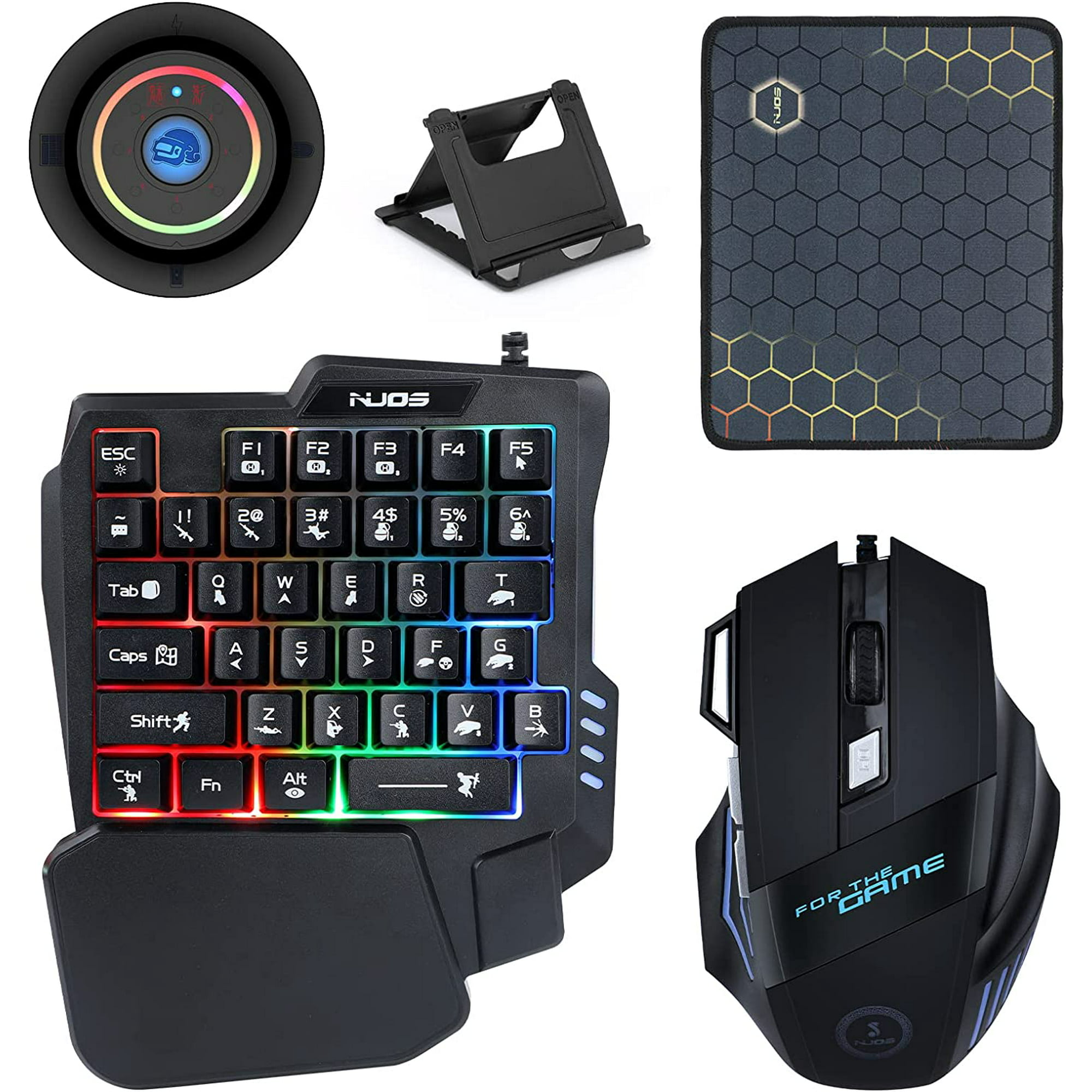Mobile Mechanical Keyboard Game Keyboards Mouse Wired Combos 35keys Single  Hand For PUBG Gamer CF Shooting Games
