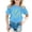 Blue, variant on Girls Tops Size 10 Graphic T-Shirts Round Neck Back To School Short Sleeve T-Shirt Trendy Holidays Tops Preppy Tee for Boys & Girls, 5-6 Years, Grey