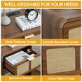 thumbnail image 6 of YOCWO Nightstand with Charging Station for Bedroom, Linen Bedside Table with Drawers, Walnut, 6 of 7