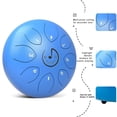 thumbnail image 4 of EVERJOYS Steel Tongue Drum, 8 Notes 6 Inches C-Key Handpan Drum Percussion Instrument w/Gig Bag, Music Book and Mallets for Beginner Meditation Healing Concert Yoga Steel Drum,Blue, 4 of 8