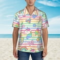 thumbnail image 4 of Daiia Cute Unicorn Hawaiian Shirt for Men Gentle Cotton Regular Short Sleeve Casual-Small, 4 of 9