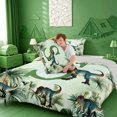 thumbnail image 4 of meiyoeat dino Monogram Print S Full Size Comforter Sets,Safari Dinosaur Design Bedding Comforter Set,Light Gray Reversible,3pcs,1 Comforter and 2 Pillowcases, 4 of 7