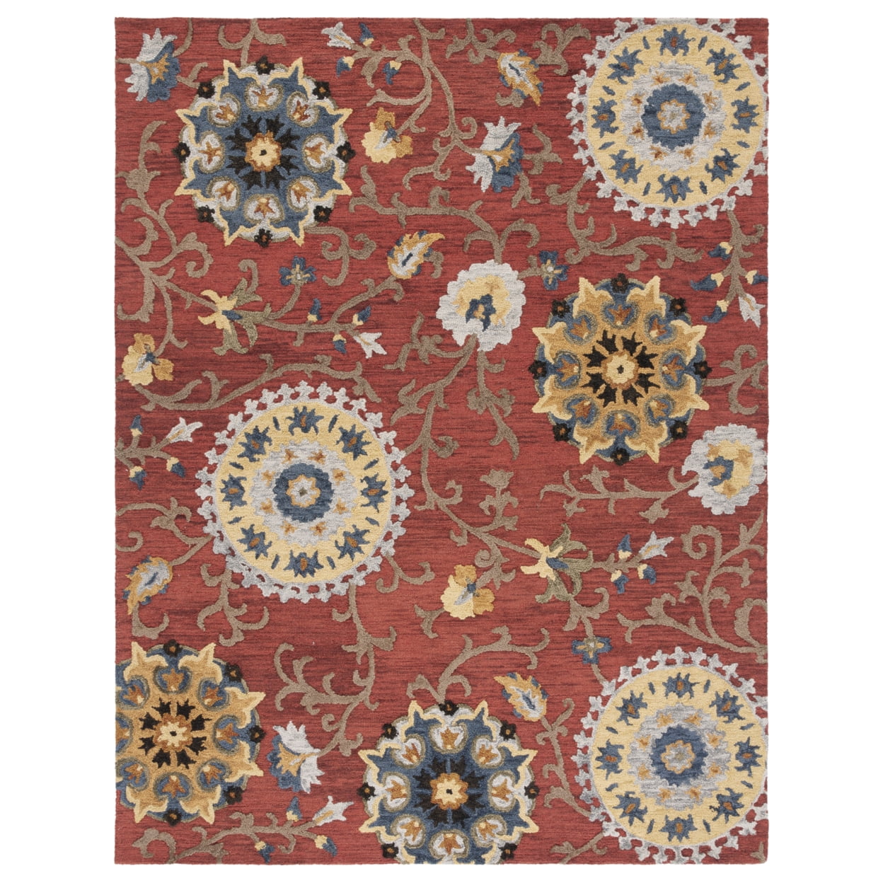 SAFAVIEH Blossom Danny Floral Wool Area Rug, Red/Multi, 11' x 15'