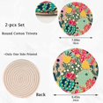 thumbnail image 3 of FREEAMG Stylish Boho Cactus Round Cotton Woven Pot Holders Trivets Set, 7 inch and 9 inch Diameter,Heat Resistant Pad Mat for Kitchen Decor Cooking Supplies, 3 of 5