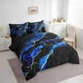 thumbnail image 3 of Manfei Black Gold Blue 7 Pieces Bed in a Bag Twin Size, Watercolor Marble Bed Set, Abstract Stone Pattern Bed Sheets Setp with Comforter, Ultra Soft Bedroom Decoration, 3 of 8