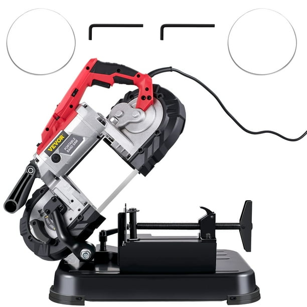 Sierra de cinta portátil VEVOR 110 V con motor de 10 amperios de 5 pulgadas de capacidad