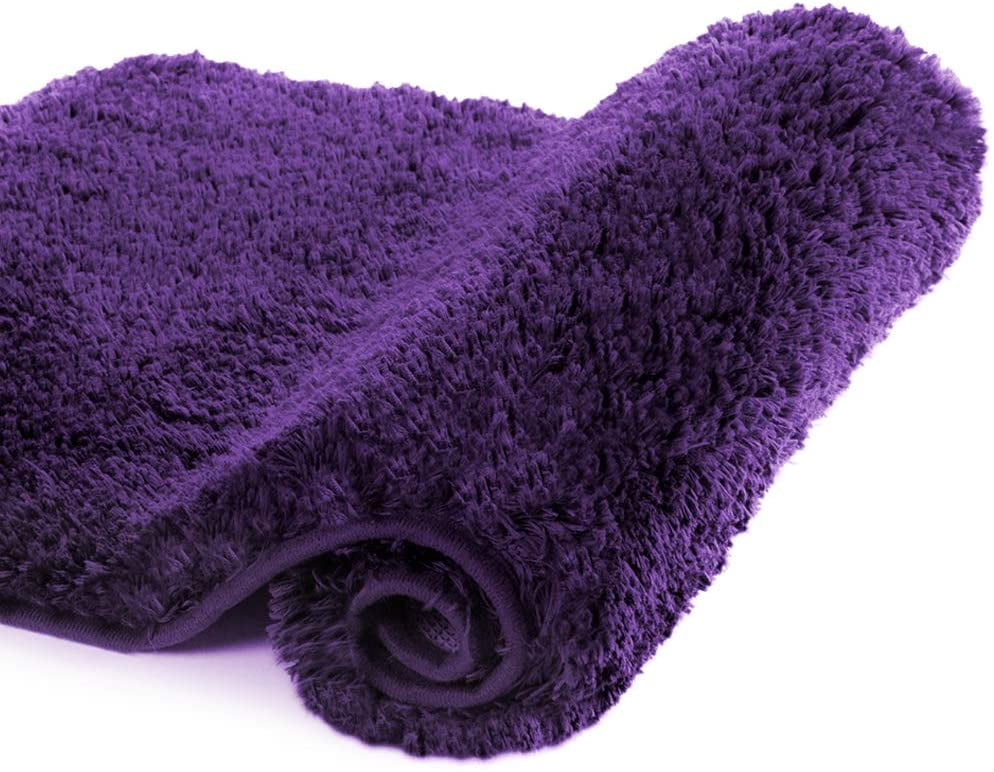 Walensee Shag Bath Rug, Non Slip Bath Mat for Bathroom, 16"x24", Dark