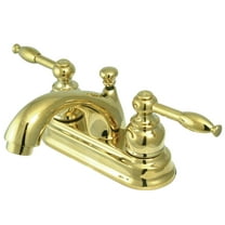Kingston Brass GKB2601KL Water Saving Knight Centerset Lavatory Faucet with Lever Handles and Retail Pop-Up, Chrome