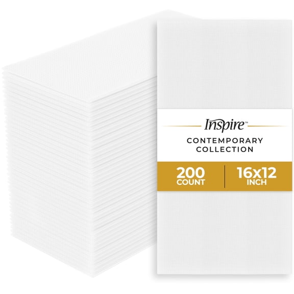 Disposable Dinner Napkins Elegant Guest Hand Towels With a Linen Feel For Fine Dining, Bathroom, Washing Station, 200 Count