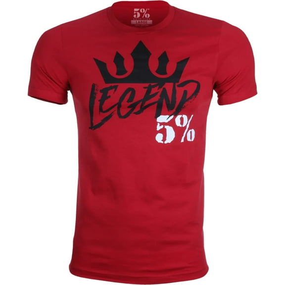 5% Nutrition Rich Piana Legend Graphic 100% Cotton Red T Shirt, Short Sleeve Muscle Fit Shirt Workout Mens T Shirt, Gym Clothes for Men, Exercise Fitness Gear - Medium