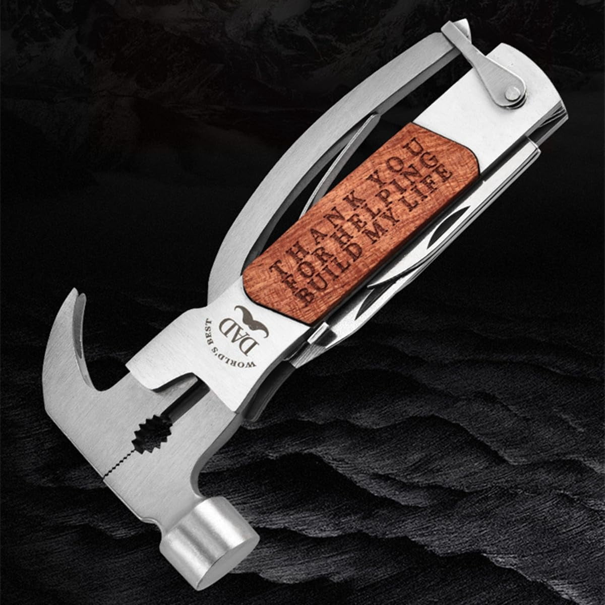 RGHJAR-14 in 1 Multitool Hammer Multi Tool Survival Gear MultitoolSurvival Tools Camping Accessories With Pliers,Nail Puller,Screwdriver,Saw,Bottle Opener,Present for Husband,Dad,Grandpa